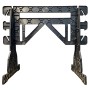 Schwarzer Jopa Multibex Arbeitsbock aus Kunststoff, höhenverstellbar und bis 500 kg belastbar.