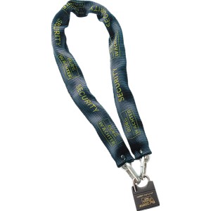 Burg Wächter Kette mit Schloss SKM 6/90/Ni40, 90cm lang, mit Textilummantelung und Zylinderschloss.