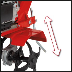 Detailaufnahme der höhenverstellbaren Einhell Benzin-Bodenhacke GC-MT 2236.