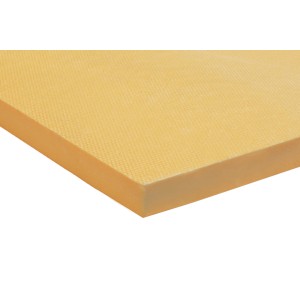 Gelbe XPS Hartschaum Dämmplatte, 30 mm stark, mit strukturierter Oberfläche.