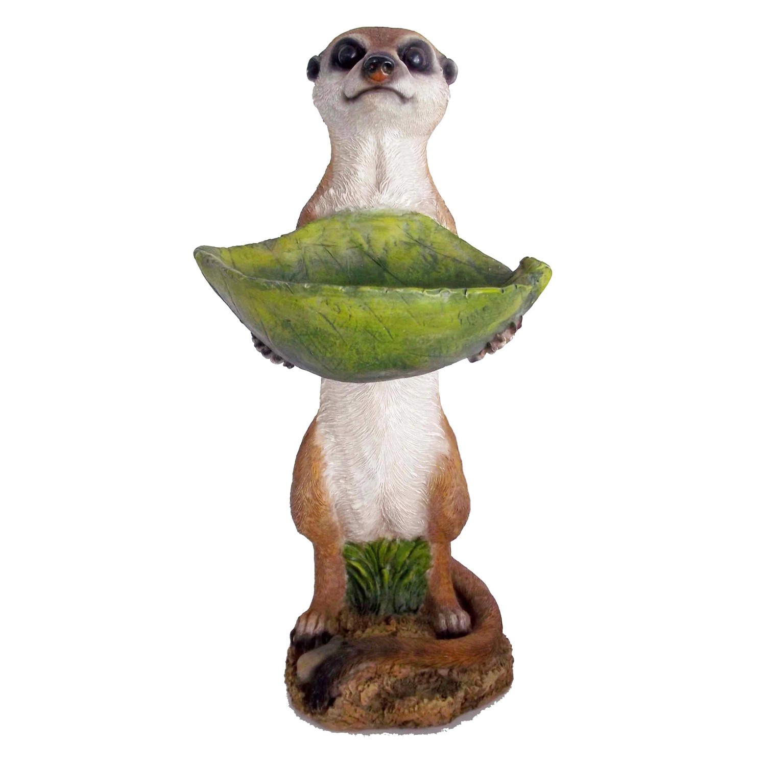 Deko-Erdmännchen mit Vogeltränke, 33 cm, für die Gartendekoration.