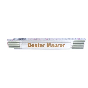 Stabila Zollstock mit Lasergravur "Bester Maurer", 2 m, aus Holz, Messwerkzeug.