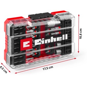 Einhell Bit-Set 42-tlg. im M-Case mit Bits, Magnethalter und Steckschlüsseleinsätzen in Aufbewahrungsbox.