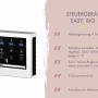 Steuergerät Easy Bio für Karibu Fasssauna Quadro 1, Detailansicht der Bedienelemente.