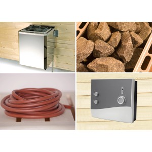 Weka Technikpaket 2: Saunaofen, Steine, Kabel und Steuerung für Kuopio, Naantali, Farsund Saunahäuser.