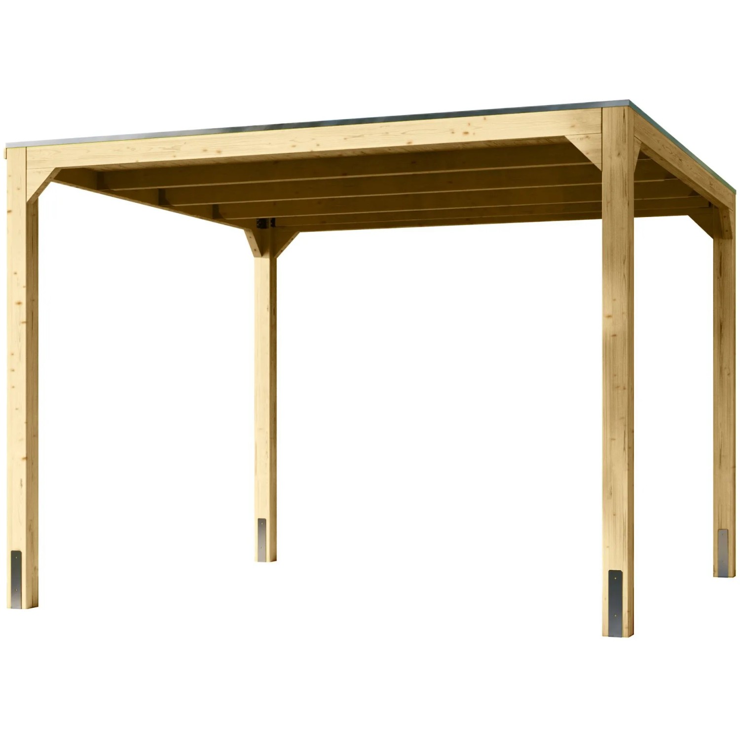 Naturbelassener Karibu Fyrkant Pavillon 320x320 cm aus Holz, ideal für den Garten.