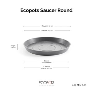 Ecopots Untersetzer Grau Ø 21 cm