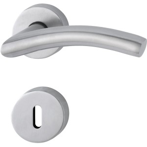 Rosettengarnitur A-Form, Edelstahl matt für Zimmertüren.