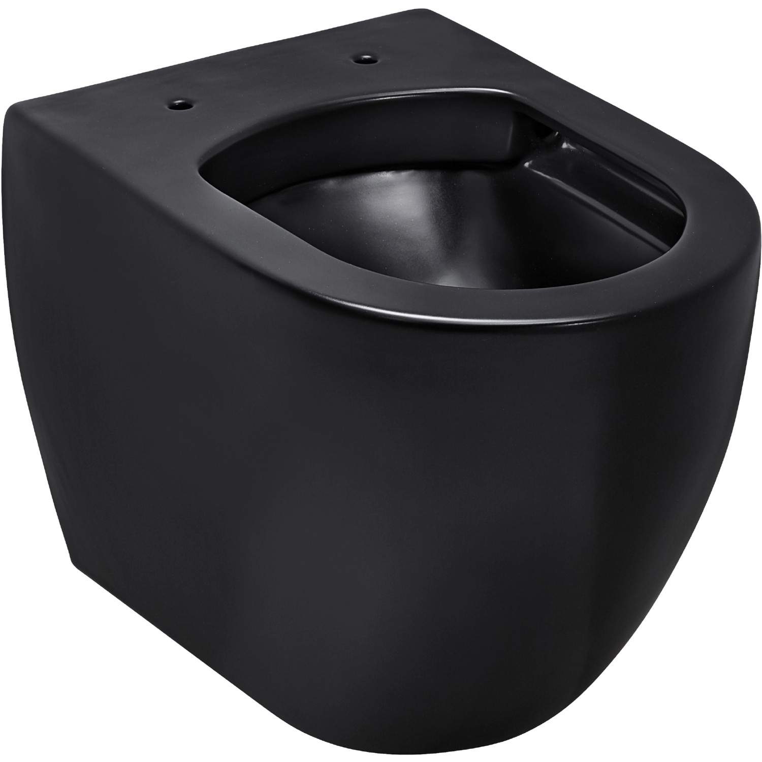 Schwarzes, spülrandloses Schöner Wohnen Hänge-WC Antus für Wandmontage.