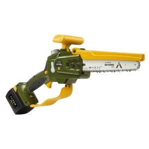 Alpen Akku-Mini-Kettensäge Beverin 20 mit Akkus und Zubehör. Kompakte Bauweise, ideal für Gartenarbeiten.