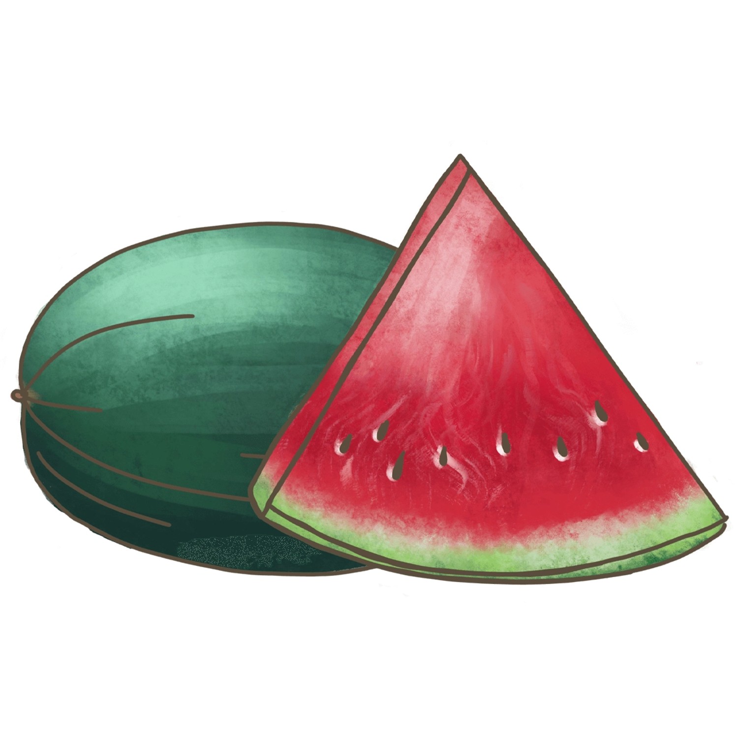 Blu Bio Wassermelone (Citrullus lanatus) mit angeschnittenem Stück.