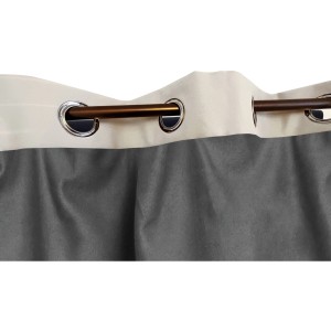 Silbergrauer Bennetti Schal mit Klettband aus Polarfleece, 135x230 cm, für Fenstervorhänge.
