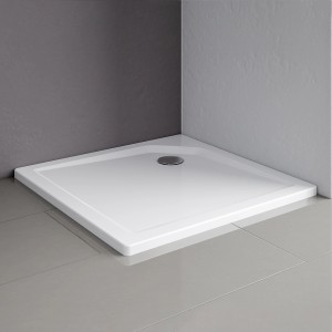 Quadratische, extraflache Duschwanne 90x90 cm mit Schürze in Alpinweiß von Schulte.