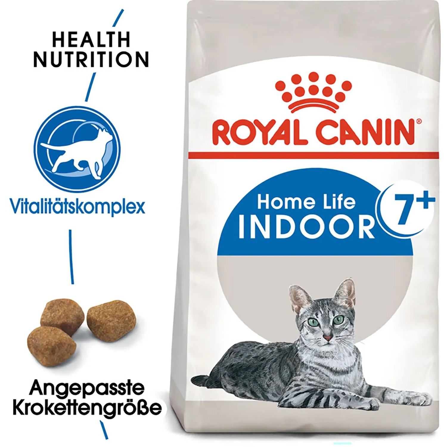 Royal Canin Indoor 7+ Trockenfutter für ältere Wohnungskatzen im 0,4 kg Sack.