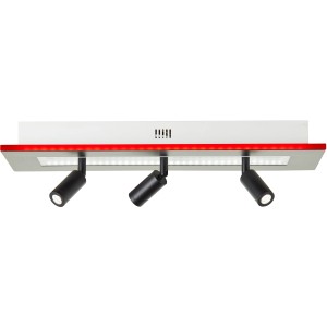 LED-Spotbalken Alfie, 3-flammig, weiß/schwarz mit RGB-Licht für flexible Innenraumbeleuchtung.