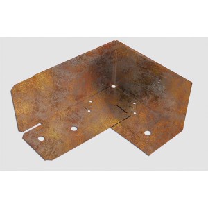 L-Rasenkante Ecke, Rost-Braun, 32x10cm, für saubere Rasenbegrenzung im Garten.