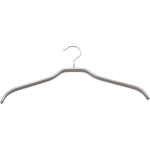 3er-Set Kleiderbügel aus Metall in Silber, ohne Steg. Ideal für die Aufbewahrung von Kleidung.