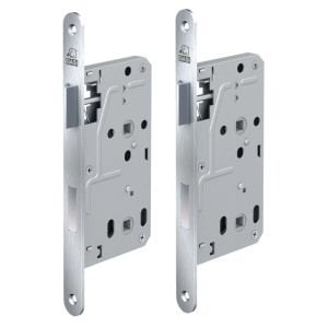 2er Set Basi Zimmertürschloss ES 929 BAD, Edelstahl, für DIN links/rechts Türen