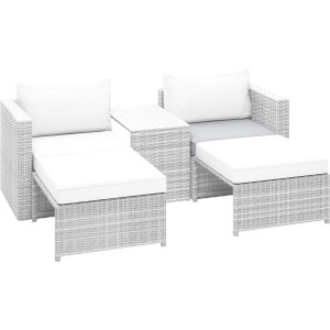 Ersatz-Sitzkissen, hellgrau, für Olea Balkonmöbelset. Auflagen für Sessel und Hocker.