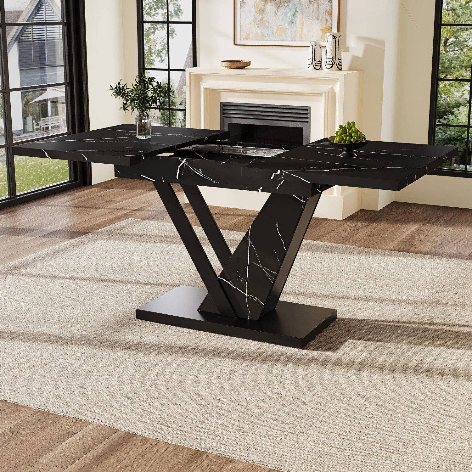 okwish Esstisch Ausziehbar für Küche und Wohnzimmer 120 x 75 cm Schwarz kaufen bei OBI