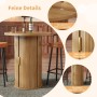 okwish Bartisch mit Stauraum MDF Holzoptik Bar Wohnzimmer 60x60x91.6cm Natur_6