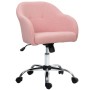 Rosa flauschiger Bürostuhl mit Teddy-Textur, verstellbar, auf Rollen. Ideal für Homeoffice & Schlafzimmer.