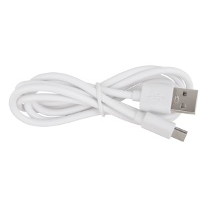 Weißes USB-Kabel für Globo Tabina Tischleuchte, zum Aufladen der LED-Tischleuchte.