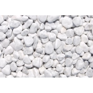 Weiße Marmor Zierkiesel Carrara, 25-40 mm, für Garten & Deko.