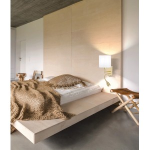 Wandleuchte Dreamer 2-flammig Messing/Weiß von Fischer & Honsel im Schlafzimmer.