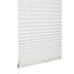 Schöner Wohnen Plissee Marla, 80x130 cm, weiß, Crush-Stoff in Leinenoptik.