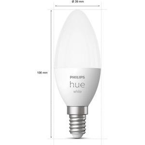 Philips Hue White E14 Lampe, 470 lm, warmweißes Licht, E14 Fassung.