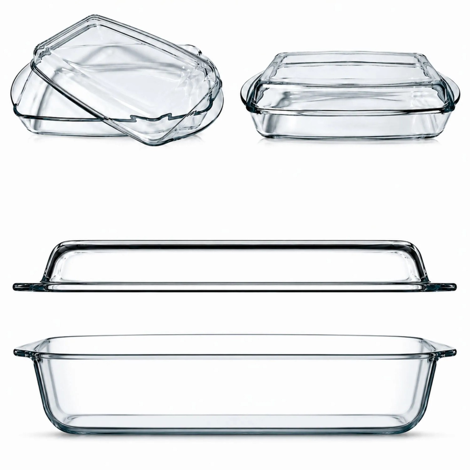 BigDean Auflaufform mit Deckel & Griffen 4,1L Glasauflaufform Glas Bräter kaufen bei OBI