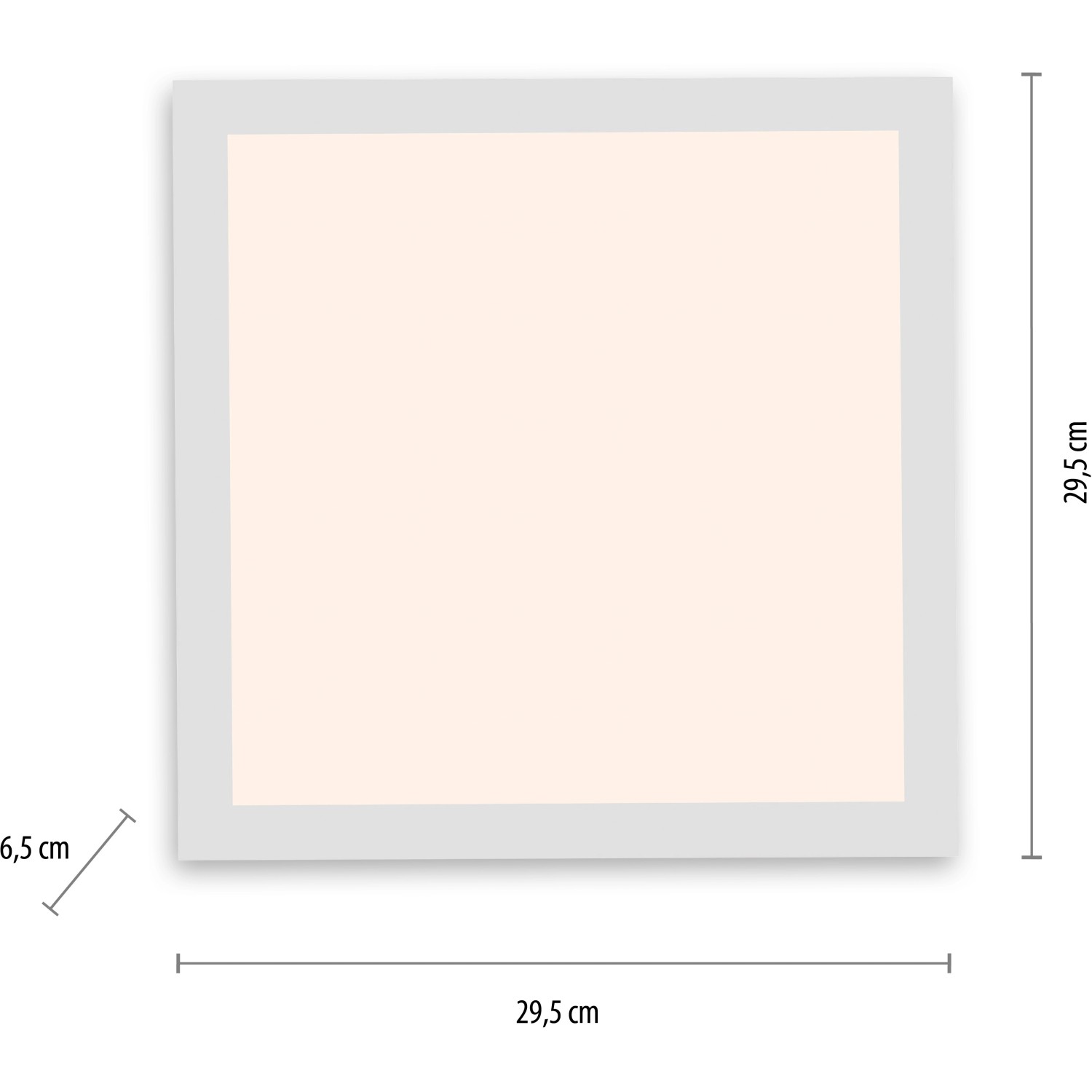 Quadratisches, weißes LED-Panel Fleet 29,5x29,5 cm von Just Light für die Deckenmontage.
