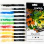 Lyra Öl-Pastellkreiden, 12 Farben im Kartonetui, mit Farbbeispielen.