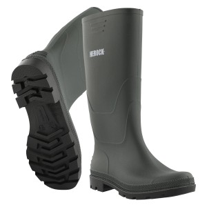 Herock Farmer Stiefel, Größe 36, schwarz, wasserdichte Arbeitsschuhe mit Profilsohle.