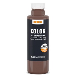 OBI Color Voll- und Abtönfarbe in Dunkelbraun, 500ml Flasche.