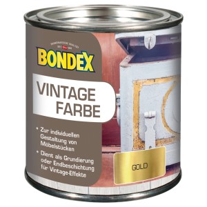 Dose Bondex Vintage Farbe Gold, geeignet für Möbel im Innenbereich.