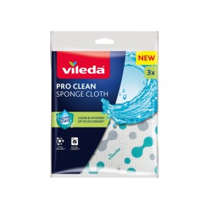 Vileda Schwammtuch Pro Clean, 3er Pack. Enzym-Technologie für hygienische Reinigung. Ideal für Küche und Haushalt.