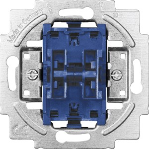 Busch-Jaeger Schaltereinsatz Wechsel/Wechsel, blau, Metalleinfassung.