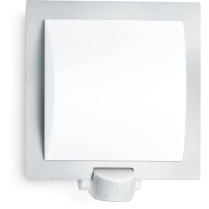 Steinel Außenwandleuchte L 20 S Edelstahl mit Bewegungsmelder, quadratisch.