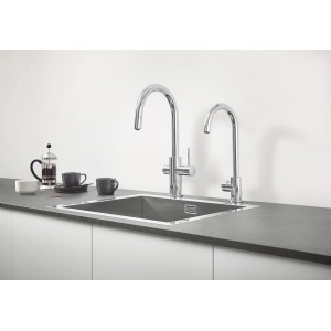 Grohe Blue Professional Armatur Set in Chrom mit Spültischarmatur und Wasserkühler.