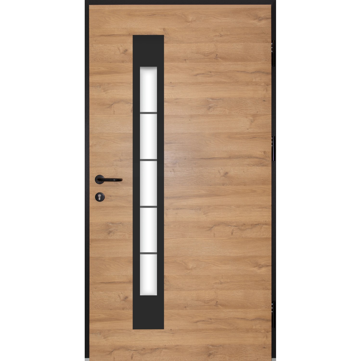 Splendoor Sicherheitshaustür Thermospace Berlin Prime RC2 in Eiche Natur mit Glaseinsatz.