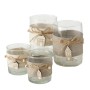 Boltze Home Windlicht Nordy 2er-Set, mehrfarbig, mit Haus-Motiv aus Holz und Juteband.