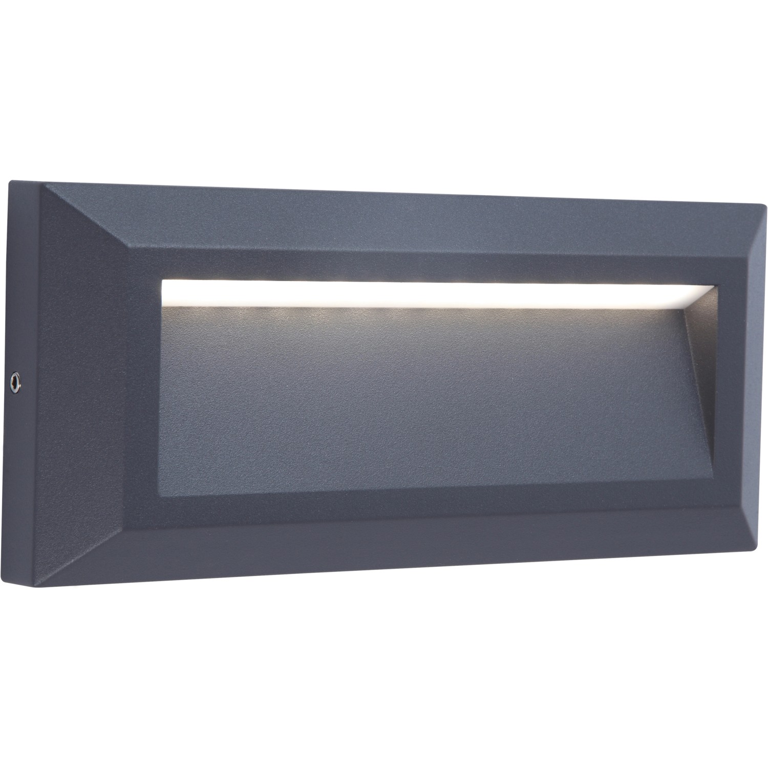 Graue Lutec LED Außenwandleuchte Helena mit indirektem Licht für Wege und Einfahrten.