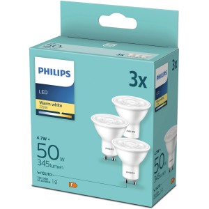 Philips LED GU10 Reflektor R50, 4,7W, 3er Set in Verpackung.