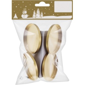 Weihnachtlicher Teelichthalter aus Metall 4 St. Gold matt Ø 6 cm