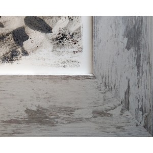 Maritimes Bild mit Rahmen, 34x34 cm, im Shabby-Chic-Stil. Wanddeko für Wohnraum.
