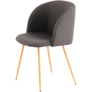 Kayoom Polsterstuhl Celina 210 im 2er-Set, schwarz mit Holzbeinen.