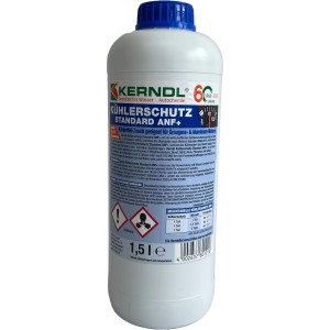 Kühlerschutz Konzentrat ANF Plus 1,5 l blau von Kerndl im weißen Behälter mit blauem Deckel.