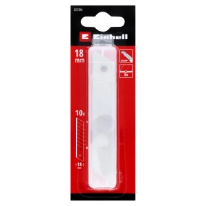Einhell Abbrechklingen-Set 18 mm, 10 Stück, in transparenter Kunststoffbox. Scharfe Klingen für präzise Schnitte.